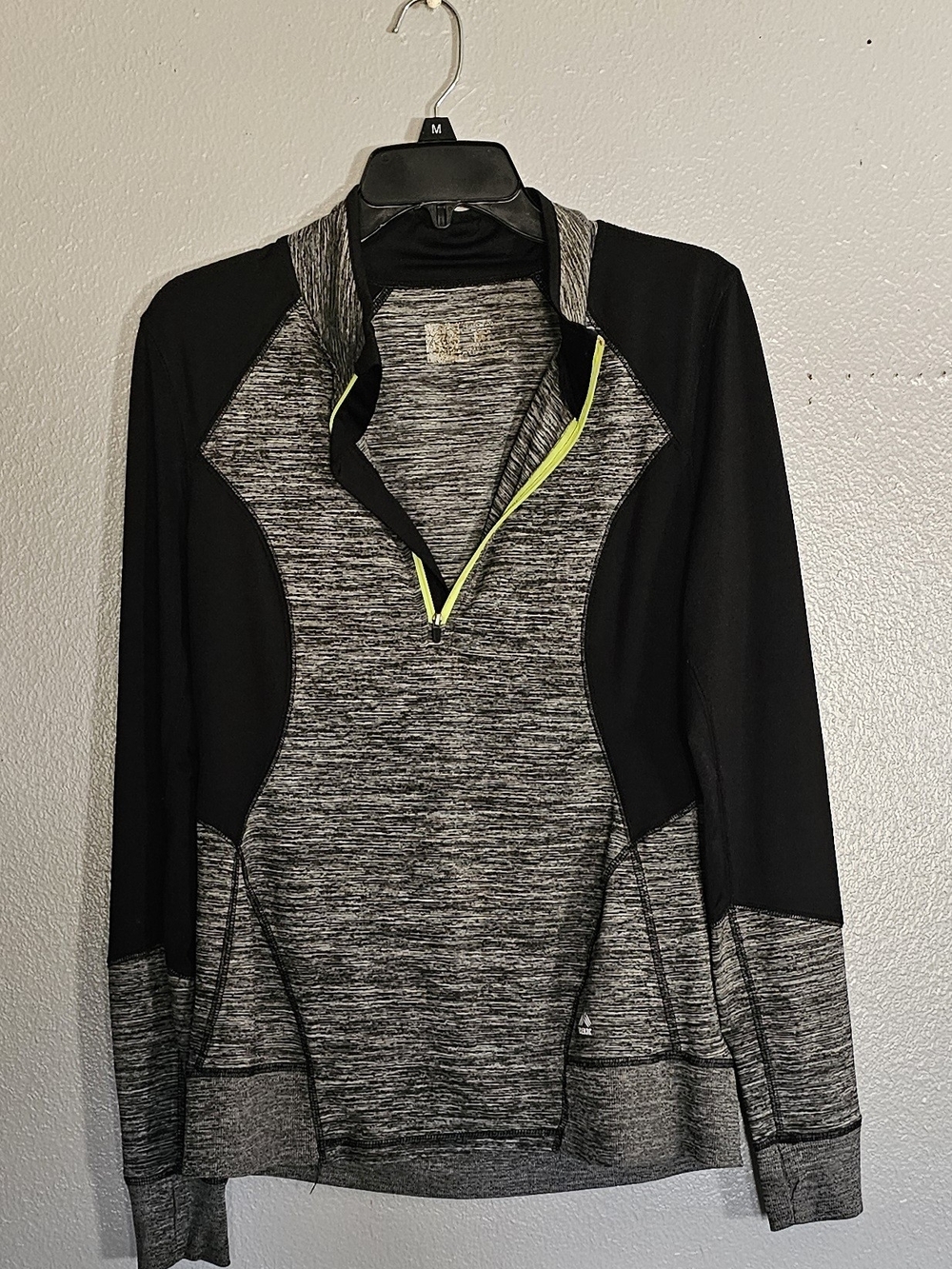 RBX Gray & Black Quarter-Zip Pullover with Neon Zip